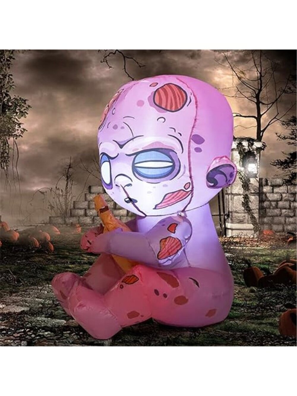 3 FT Halloween Inflatables Zombie Outdoor Decorations Blow Up Yard with - Picture 5 of 7